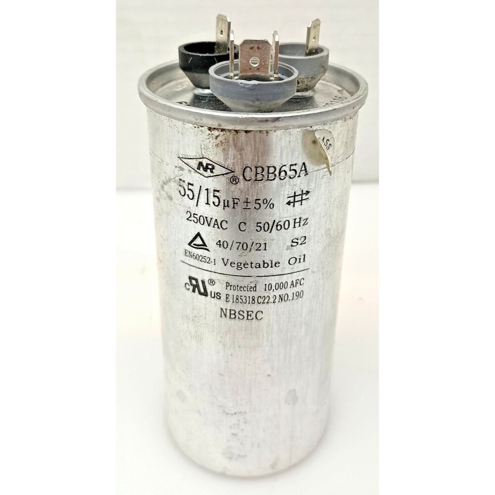 CBB65A 55/15 µF 250V Dual Run Capacitor HVAC Air Conditioner Tested OEM